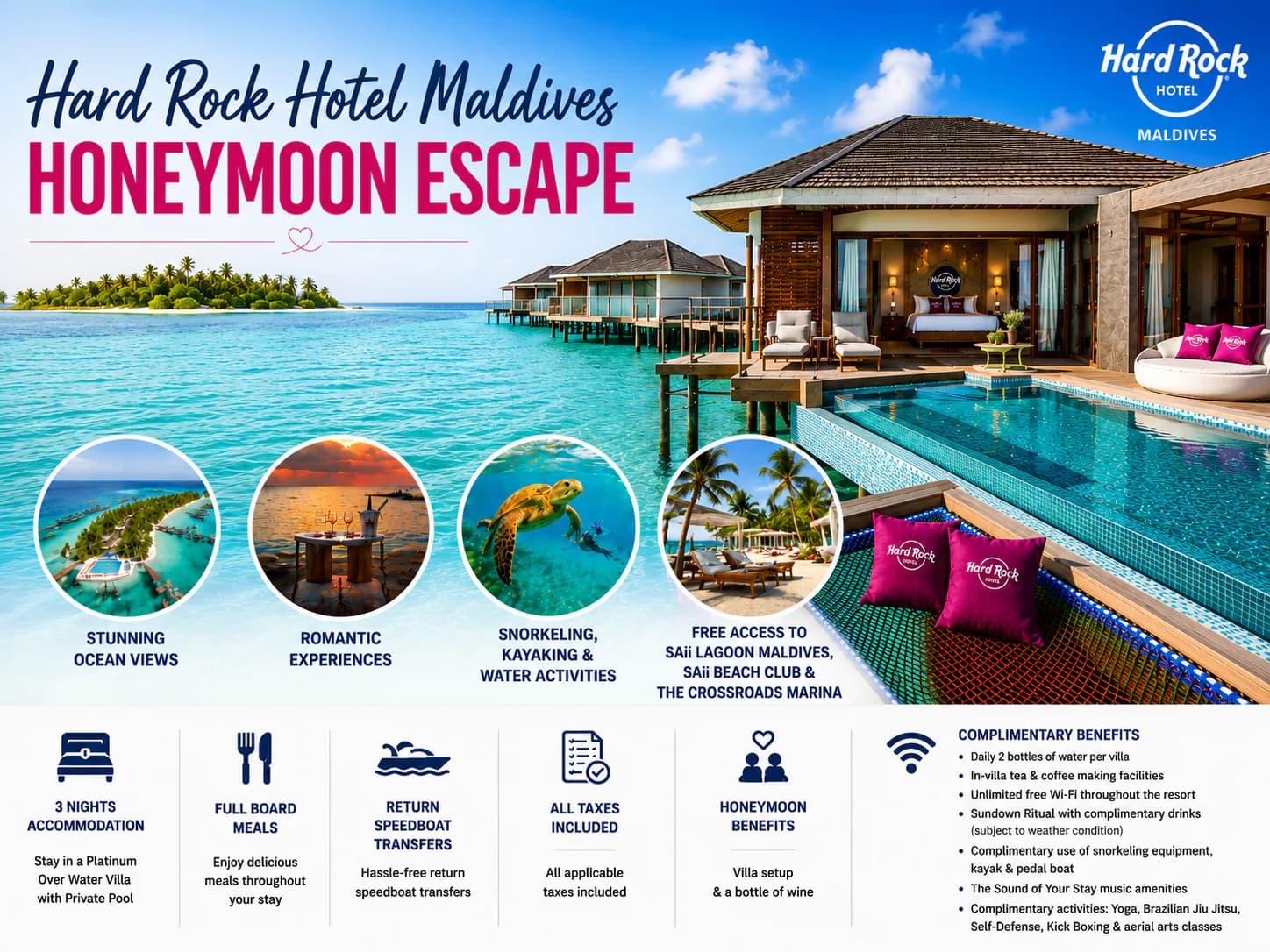 Hard Rock Hotel Maldives – Honeymoon Escape 	4 Days / 3 Nights
