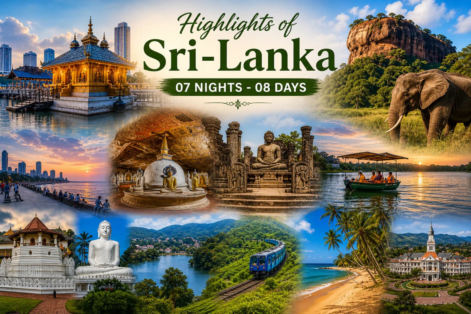 Highlights of Sri-Lanka in 07 Nights - 08 Days