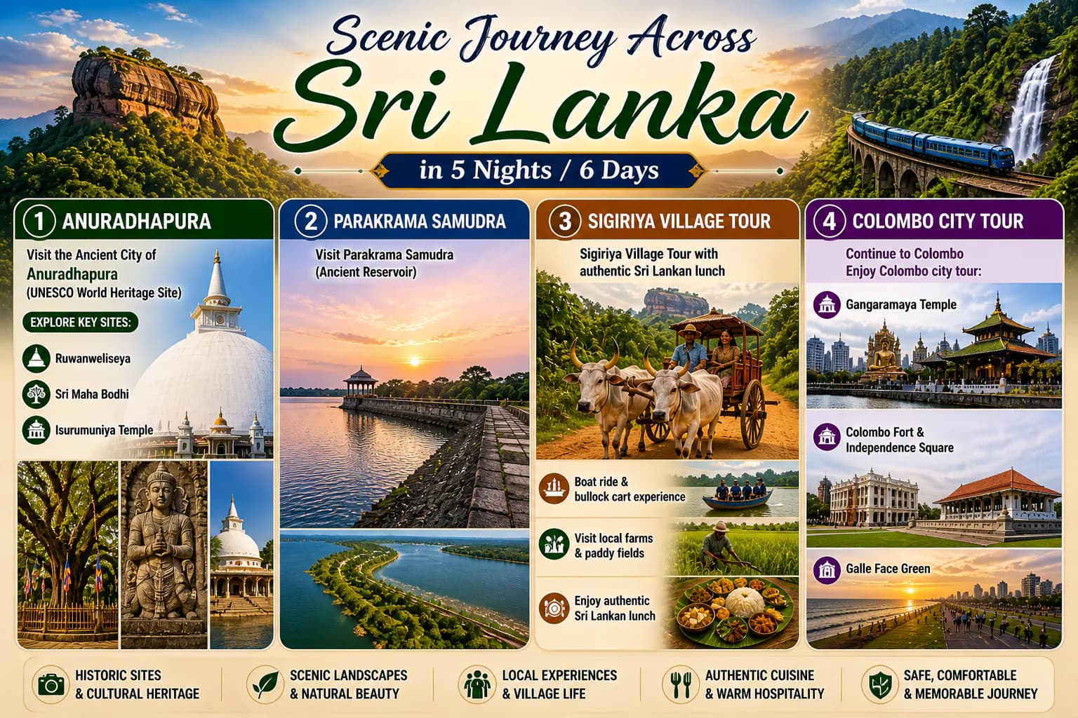 Scenic Journey Across Sri Lanka in 5 Nights / 6 Days